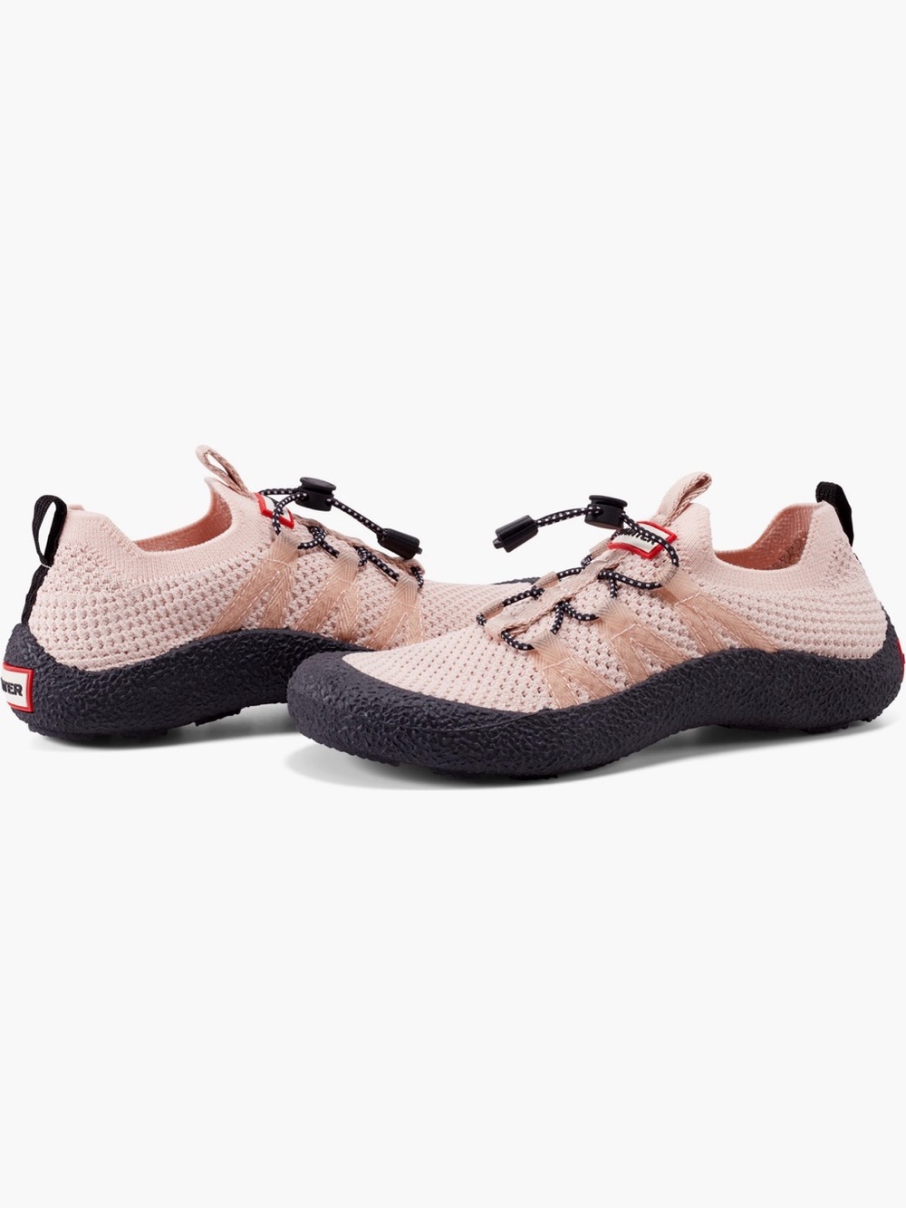 Hunter Baby Pink Slip-On Sneakers with Black Trim and Logo - Size W8